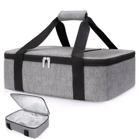 Insulated Casserole Carrier, Large Thermal Food Carrier Bag for Hot or Cold Food, Fits 9"x13" to 11"x15" Baking Dishes, Casserole Bag with Lid and Easy Carrying, Food Warmer Bag for Party/Picnic