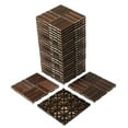 thumbnail image 3 of IVV 27 Pack Interlocking Patio Deck Tiles, Waterproof Pine Wood Flooring Tiles for Patio Garden Poolside, 12"x12" Indoor Outdoor Use (Walnut), 3 of 9