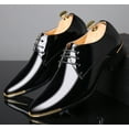 thumbnail image 5 of Santimon Mens Dress Shoes Leather Lace Up Pointed Toe Oxford Shoes Casual Formal Business Shoes Black 9.5 US, 5 of 8