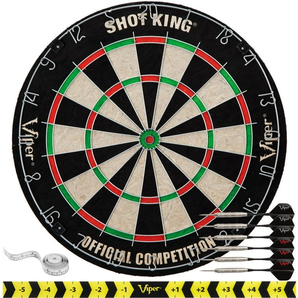Juego de dardos Viper Shot King con punta de acero con 6 dardos, color negro