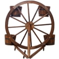 thumbnail image 6 of LiviNest Wooden Wagon Wheel Planter: Rustic Farmhouse Decor for Garden & Patio - Fir Wood & Metal Banded 4-Bucket Planter for Flowers & Plants, 6 of 6