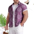 thumbnail image 2 of IWRICH Men's Hawaiian Shirts Short Sleeve Summer Floral Button down Shirt Relaxed Fit Retro Casual Beach Tops 06-Purple L, 2 of 9