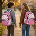 thumbnail image 3 of Pzuqiu Butterfly Polka Dot 17 Inch Backpack for Kids Girls Shoulder Bookbags Casual Laptop Backpacks with Adjustable Shoulder Strap Breathable for School Hiking Travel Age 6-18, 3 of 7