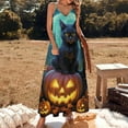thumbnail image 2 of Halloween Ghosts Horror Pumpkin Design Sleeveless Dress Woman Fashion Long Dresses Women's Summer Suit Dress 2025, 2 of 7