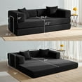 thumbnail image 3 of YINIX 78.6"  Sofa Couch with Two Pillows,  Comfy Modular Convertable Sofa Bed for Living Room, Black, 3 of 9