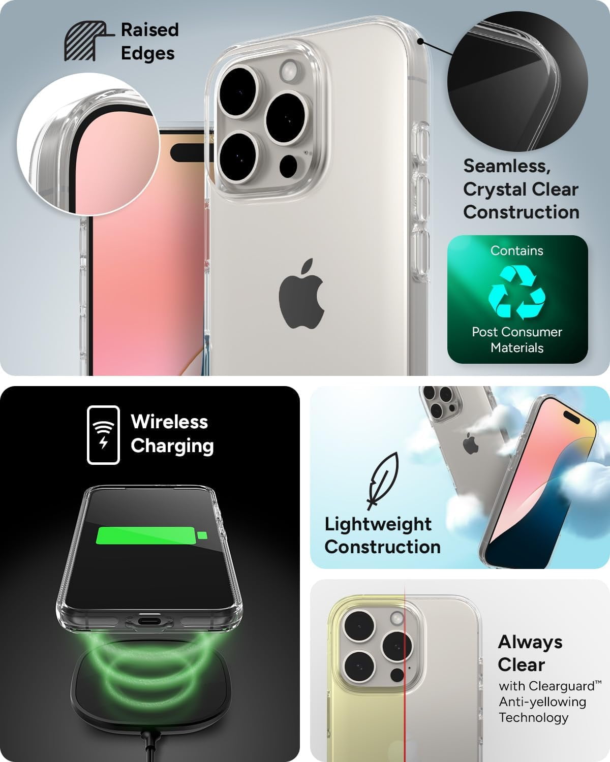 ZAGG Crystal Palace Lite Case for iPhone 16 Pro Clear