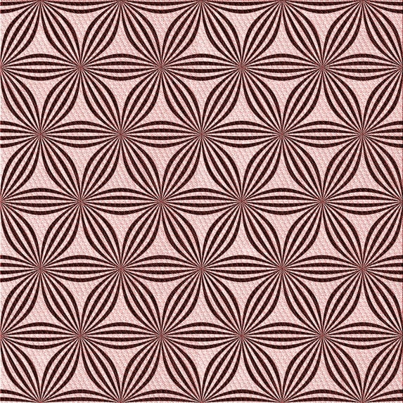 Ahgly Company Indoor Square Patterned Deep Rose Pink Area Rugs, 8' Square