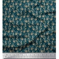 thumbnail image 1 of Soimoi Rayon Fabric Dot,Leaves & Floral Artistic Print Sewing Fabric Yard 42 Inch Wide, 1 of 1