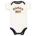 thumbnail image 4 of Hudson Baby Infant Boy Cotton Bodysuit, Pant and Shoe Set, Brown Navy Mamas Boy, 3-6 Months, 4 of 5
