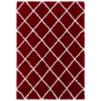 SAFAVIEH Hudson Shag Jackson Trellis Area Rug, Red/Ivory, 5'3" x 7'6"