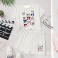thumbnail image 7 of SGFCWSX Girls 2 Piece Outfits Kids 4th of July Oversized Summer Casual Short Sleeve T Shirt Graphic Print Elastic Waist Shorts Daily Wear White Size 9-10 Years, 7 of 7