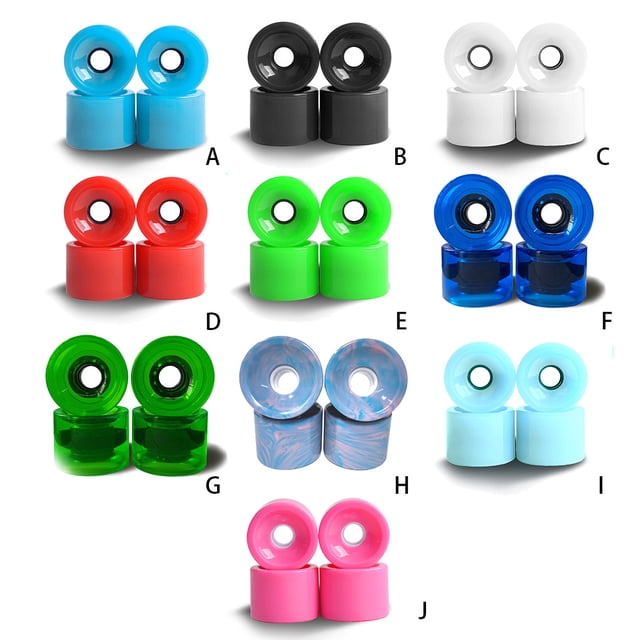 4 Pcs Accessoires de Roues de Skate Composants Professionnels de Planche à Roulettes Accessoire de Rouleau Couleur Unie Rouleaux en Ligne de Rechange Couleur Cyan