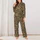 thumbnail image 2 of Balery Leopard Print Conjunto de Pijama con Estampado para Mujer, Conjunto de Dos Piezas con Manga Larga, Ropa de Dormir Suave con Bolsillos, Pijamas Cómodos-Small, 2 of 7