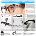 thumbnail image 6 of MARE AZZURO Cat Eye Bling Reading Glasses Women Retro Large Readers (Leopard)Polycarbonate lens, 6 of 6