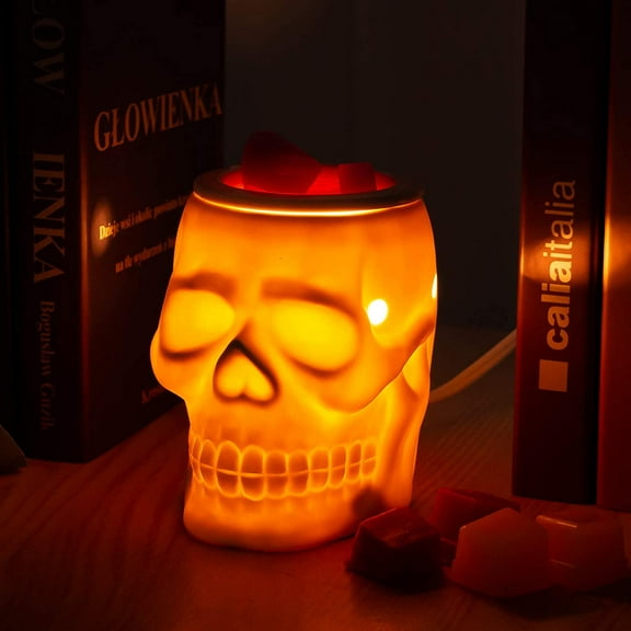Star Moon Electric Wax Warmer Ceramic Wax Candle Melter for Home Decor, Resurgent Skull, White