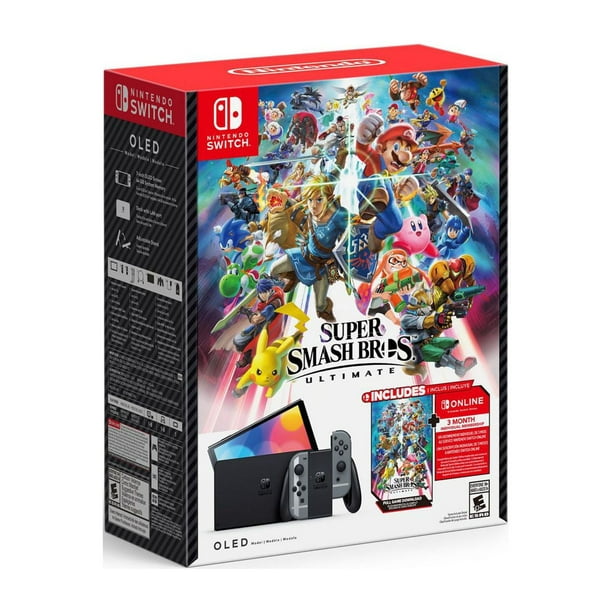 Nintendo Switch OLED Model Super Smash Bros. Ultimate Bundle Full Game Download 3 Mo. Nintendo Switch Online Membership Included Walmart