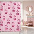 thumbnail image 2 of Erosebridal Cherry Shower Curtain 72Wx78L Rose Bath Curtain, Rose Cherry, 2 of 5