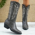 thumbnail image 6 of SACFOF Cowboy Boots for Women Cowgirl Mid Calf Western Boots Embroidered Chunky Heels Pointed Toe Pull On, Perfect for Partys, Country Music Festivals, Concerts, and More, 6 of 7