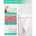 thumbnail image 3 of No Hook Shower Curtain with Snap in Liner, Christmas Snowflakes with Plants Pink Texture Hotel Shower Curtains for Bathroom, Washable Shower Curtain Liner Set with Mesh Top Window, 36"x78", 3 of 6