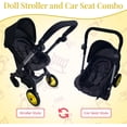 thumbnail image 4 of Baby Doll Car Seat Stroller Combo – Convertible 2 in 1 Doll Stroller and Car Seat for Kids – Fits Up to 20” Dolls – Play Toy Baby Stroller with Adjustable Handle for Girls Toddlers All Ages (Black), 4 of 8