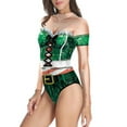thumbnail image 3 of ZDHoor Women's One Piece Christmas Vivid 3D Printing Funny Swimsuits Bathing Suit Swimwear Beachwear Green L/XL, 3 of 6
