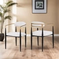 thumbnail image 1 of Noble House Modern Dining Chair Set of 2,Curved Open Backrest,Upholstered,Beige, 1 of 9