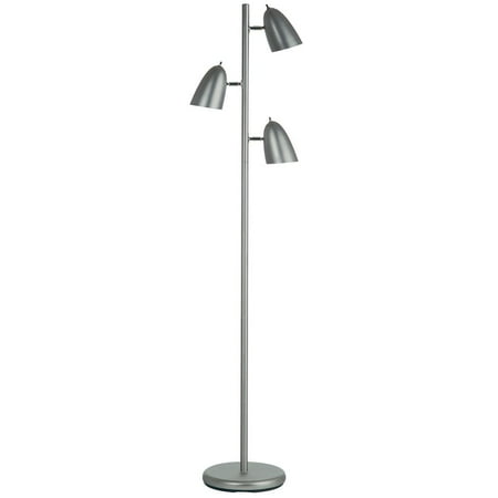 Satin Chrome Floor - Dainolite 3 Light Floor Lamp - Satin Chrome