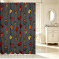 thumbnail image 2 of Erosebridal Cute Beetles Shower Curtain 72Wx84L,Dreamy Nature Wildlife Theme Bathroom Shower Curtain,Gray Red, 2 of 5