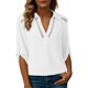 thumbnail image 1 of Camisetas de Cuello en V de Manga Larga para Mujeres Blusas Casuales Vestidas con Cuello de Encaje Hueco, 1 of 9