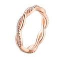 thumbnail image 1 of QualitChoice Couples Wedding Crystal Punk Loop Circle Woman Man Girls Lady Party Jewelry Rings Rose Gold US size: 7 1Set, 1 of 6