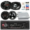 "Kenwood KDC168U Car CD Player Receiver Bluetooth USB AUX Radio - Bundle Combo With 2x JVC 6x9"" 3-Way Vehicle Coaxial Speakers + 2x 6.5"" Inch 2-Way Audio Speakers + 4-Channel Amplifier + Amp Kit"