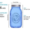 thumbnail image 2 of Regular Mouth Mason Jars 32 oz,6 Pack Blue Glass Colored Canning with Airtight Lids for Canning,Pickling,Storage,DIY Crafts & Décor, 2 of 5
