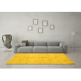 thumbnail image 3 of Ahgly Company Machine Washable Indoor Square Oriental Yellow Modern Area Rugs, 4' Square, 3 of 4