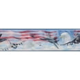thumbnail image 2 of USA Air Force Jet Fighters Drapeau Américain Pygargue à Tête Blanche Patriotique Papier Peint Frontière Rétro Design, Rouleau 15' x 7'', 2 of 3