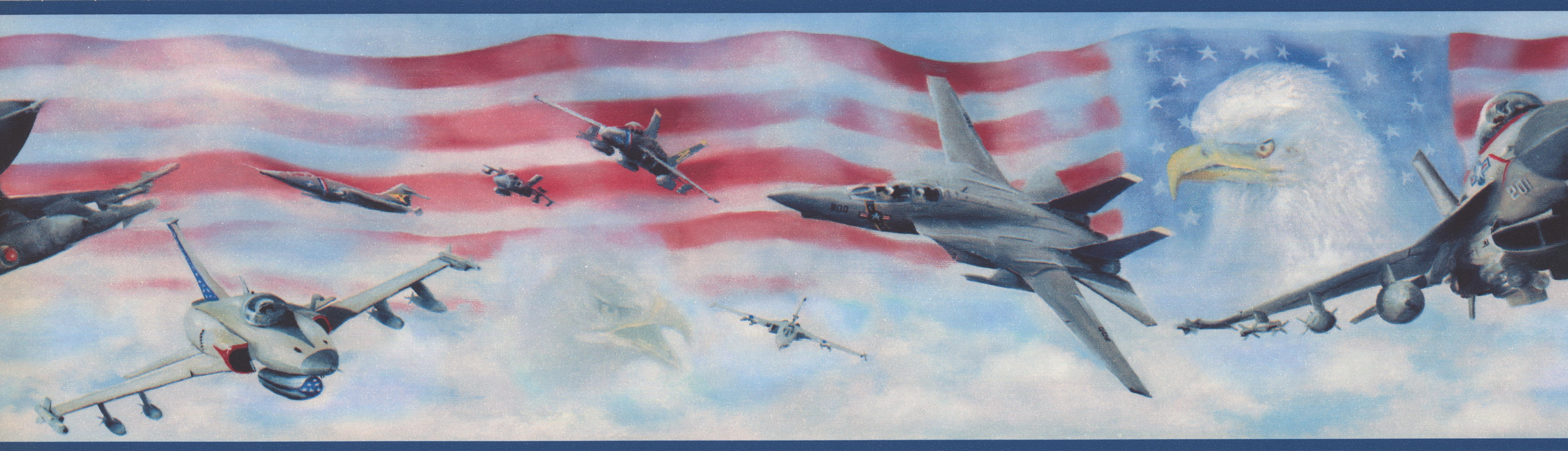 USA Air Force Jet Fighters American Flag Bald Eagle Patriotic Wallpaper