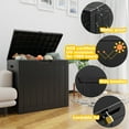 thumbnail image 2 of EasyUp 30 Gallon Resin Deck Box, Lockable Patio Outdoor Storage Box for Furniture, Garden Tools and Tools Storage, Waterproof Outside Storage Boxes（Black）, 2 of 7