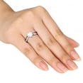 thumbnail image 3 of Heart Shaped White Opal Solitaire and Diamond Ring in Silver (0.99ct), 3 of 3
