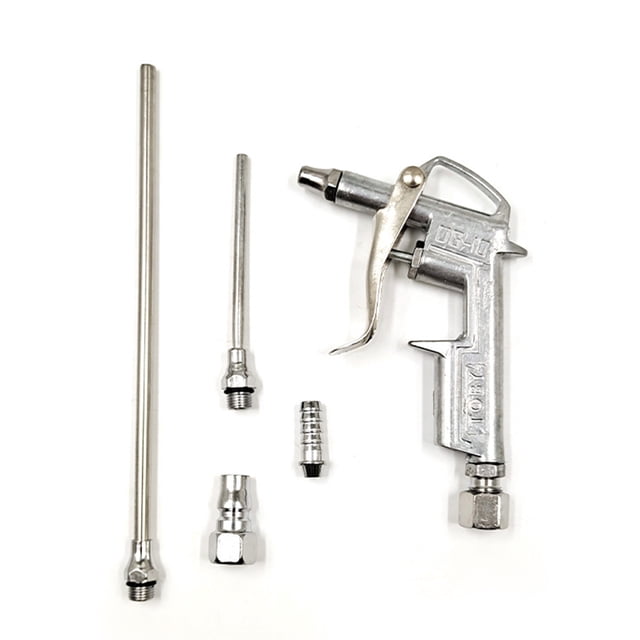 Tignapoo Kit de Pistolet à Air 5 Pcs avec Buses Interchangeables, Souffleur de Poussière Haute Pression, Alliage d'Aluminium & Construction en Fer, Interface 8mm, Pression de Travail 7 Mpa, Inclut 3 Buses & 2 Connecteurs
