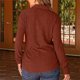 thumbnail image 5 of Tops de trabajo para mujer,Top informal de manga larga con cuello en V para mujer, jersey de color liso, mezcla de poliéster y elastano suave, ideal para uso diario y en casa, sopatenor, 5 of 9