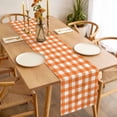 thumbnail image 3 of Orange Table Runner - 108 Inch Long, Kitchen Dining Table Runner Dresser Scarves, Country French Rustic Buffalo Plaid Modern Art Farmhouse Decor for Coffee Tables Wedding Party Banquet, 3 of 8