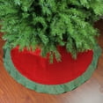 thumbnail image 3 of St. Nick's Choice 46.5" Red and Green Glittered Chevron Border Christmas Tree Skirt, 3 of 3