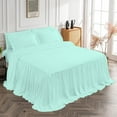 thumbnail image 3 of DNG Creations 4-Piece Long Ruffle Sheet Set 8-Inch Deep Pocket (Solid Aqua Blue - Twin XL), 3 of 7