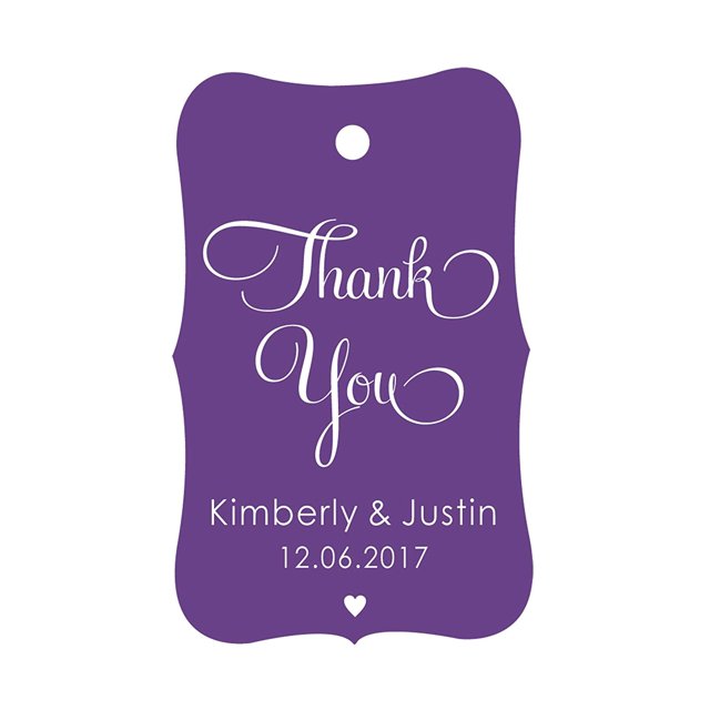 100 PCS Thank You Custom Made Hang Tags Personalized Wedding Favor Gift Paper Tags