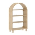 thumbnail image 3 of Buzz & Bloom Kids Open-Style Engineered Wood Bookshelf with 4 Shelves and Covered Rounded Top, Natural, 3 of 10