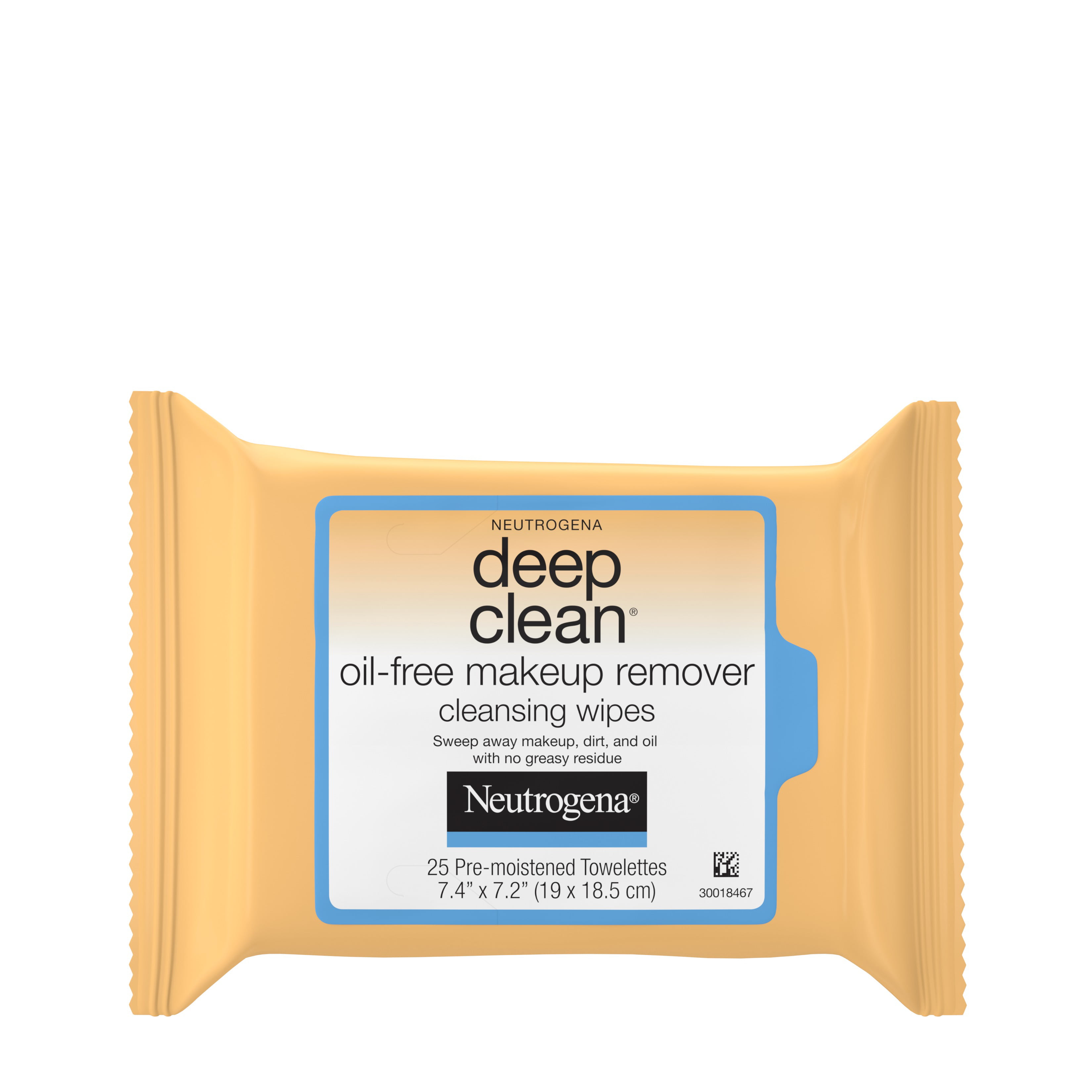 25 Count Single Pack Neutrogena Deep Clean Makeup Remover Face Wipes 