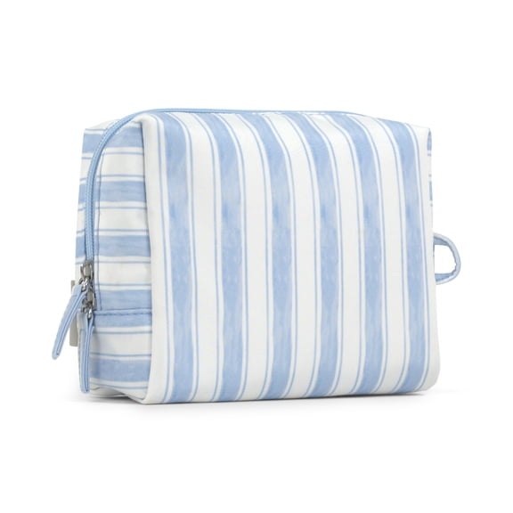 packlab Travel Makeup & Toiletry Cosmetic Bag, Blue Stripe Organizer Pouch