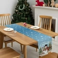 thumbnail image 4 of Blue Snowman Christmas Dresser Scarf Farmhouse, Dining Table Decorations for Wedding/Parties, Gifts Xmas Tree Winter Snowflake Table Runner 60 Inches Long for Kitchen Dining, 13 x 60 In, 4 of 9
