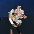 thumbnail image 2 of Womens Cute Frog Ring Rhinestones Inlaid Alloy Rose Gold Jewelry Polished Durable Animal Personality Accessory, 2 of 5