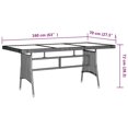 thumbnail image 4 of vidaXL Garden Table Black 160x70x72 cm Poly Rattan & Solid Acacia Wood, 4 of 4