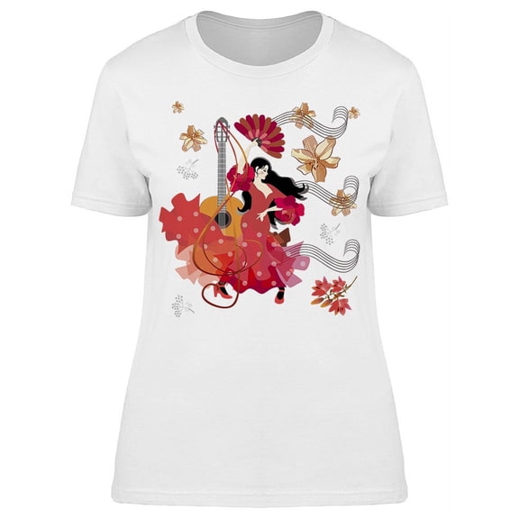 Dancer Guitar Flamenco T-Shirt Women -Image by Shutterstock, Female Medium